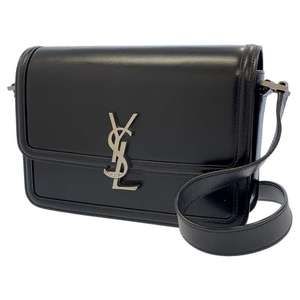 Saint Laurent Solferino Leather Shoulder Bag Black